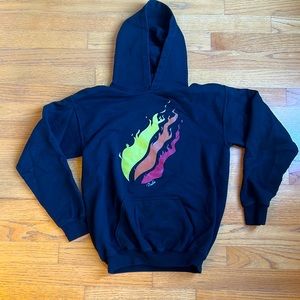 Black Preston Plays flame hoodie